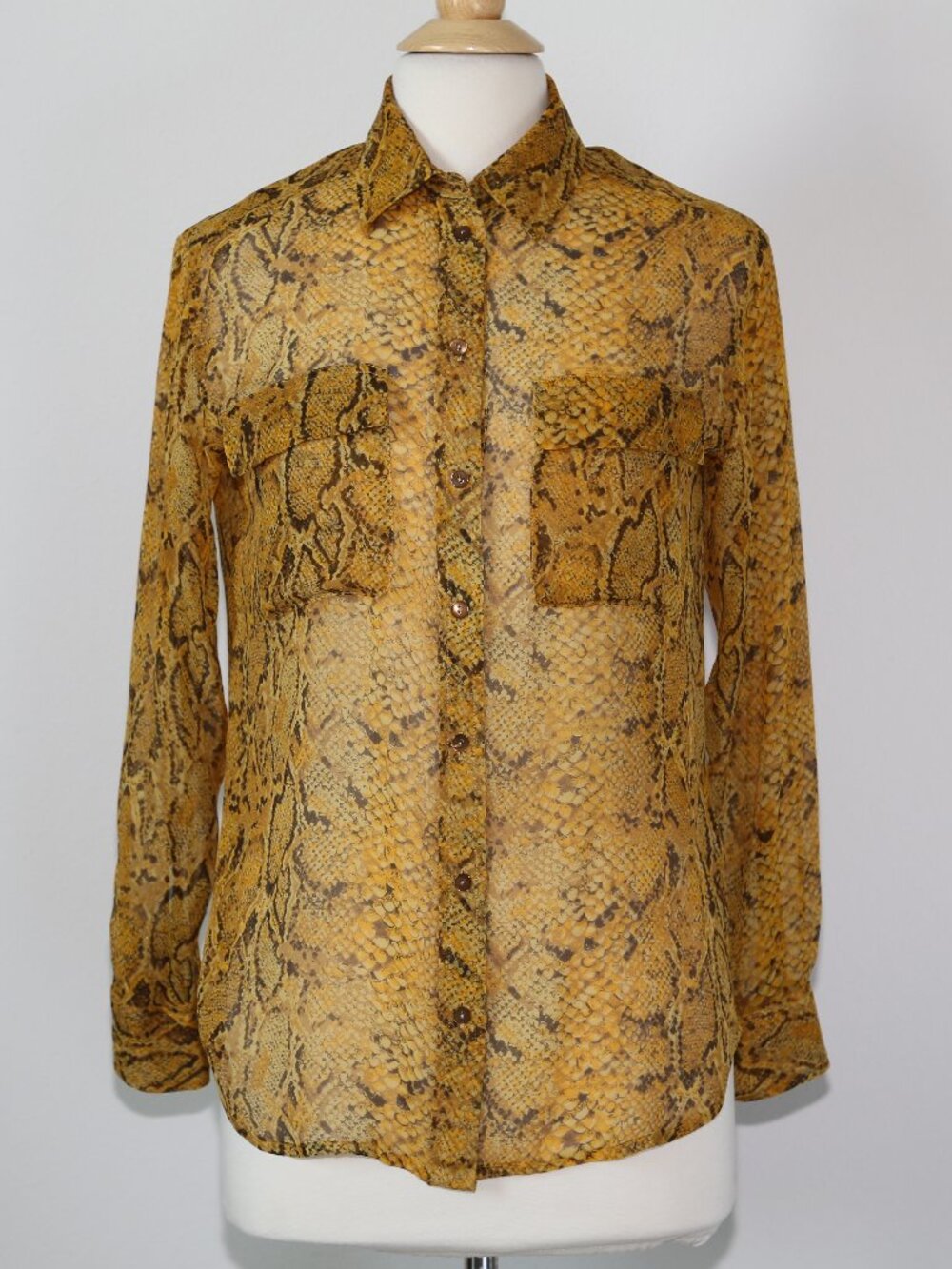 EQUIPMENT ANIMAL SNAKE PRINT SILK BLOUSE XS